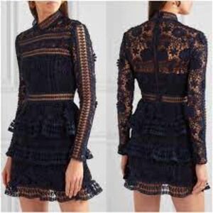 SELF-PORTRAIT Ava Guipure Lace Mini Dress Size 4